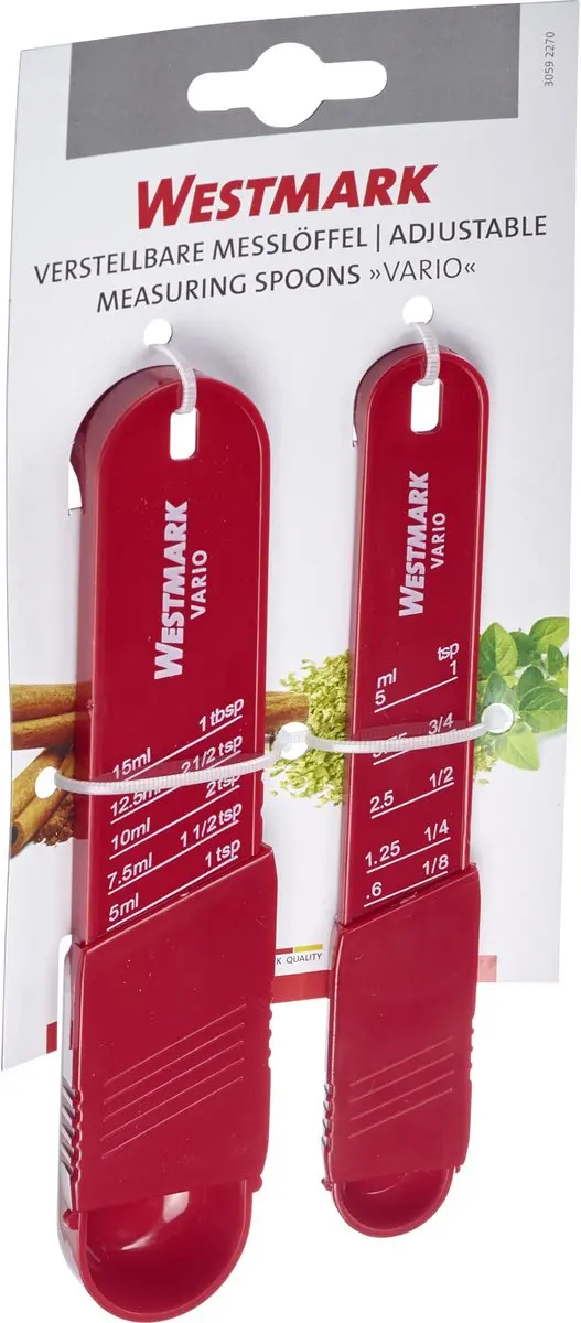 Westmark Vario Maatlepels 0,6-5ml & 5-15ml - Rood/Wit