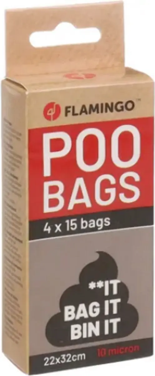 Flamingo Poepzakken Basic Babi Zwart 60 Stuks