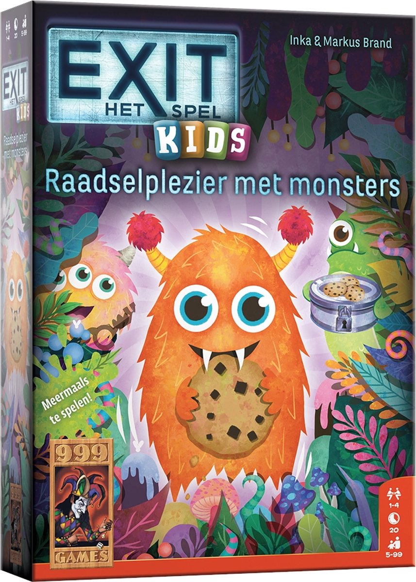 999 Games - EXIT - KIDS: Raadselplezier met monsters - Escape Room Spel - Kinderversie uit de EXIT-serie - Vanaf 5 jaar - Kinderspel - Meermaals te spelen - Educatief spel - Klein cadeautje