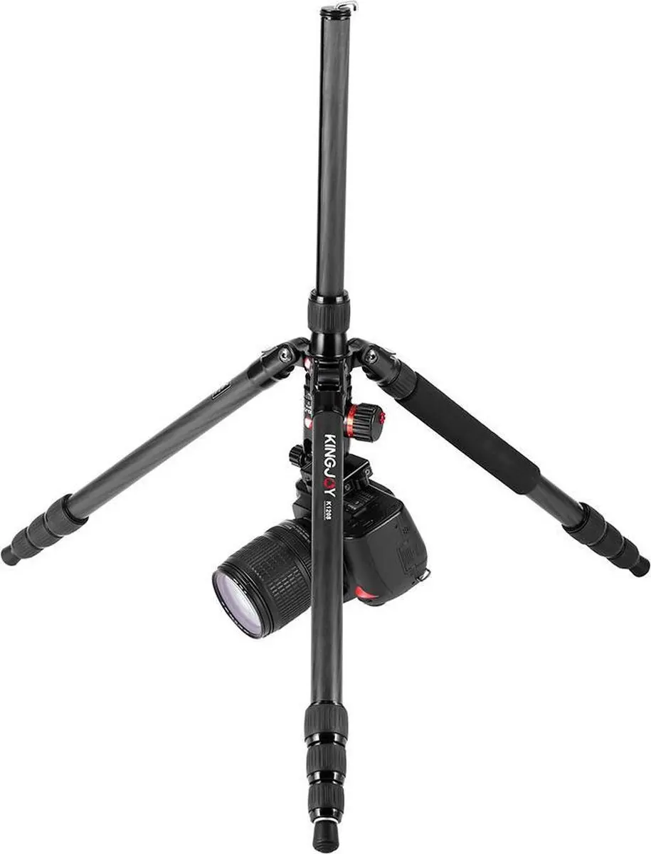Kingjoy K1208 Carbon Statief Q10 Balhoofd - Grijs