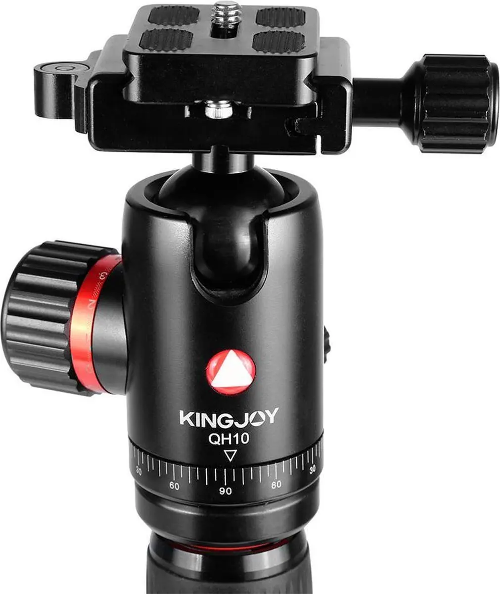 Kingjoy K1208 Carbon Statief Q10 Balhoofd - Grijs