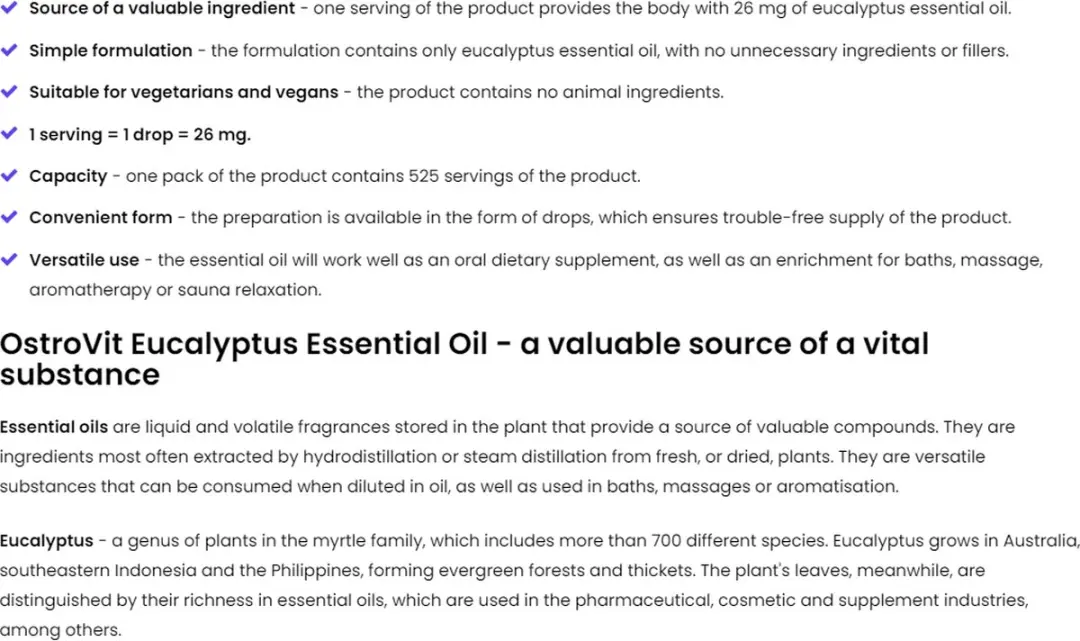 OstroVit Eucalyptus Essentiële Olie 15ml