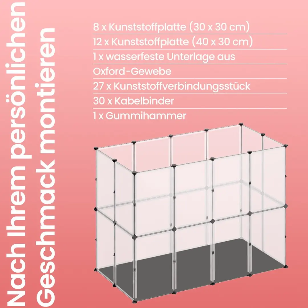 Songmics Kleindierenverblijf - Wit - 27 Stuks