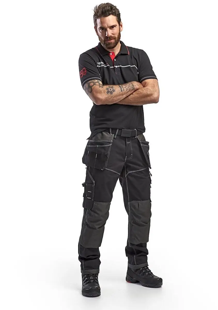 Blåkläder Polo - XS - Zwart/Rood