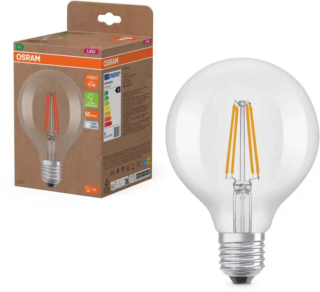 Osram LED Edisonlamp E27 5W 1055lm - Koel wit