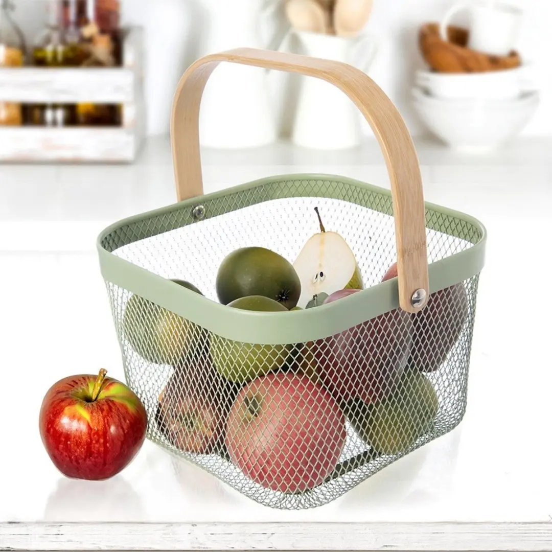 Orion Greenish Serie Metalen Opbergmand - Groen 27x24,5x17,5cm - afbeelding 6 van 6