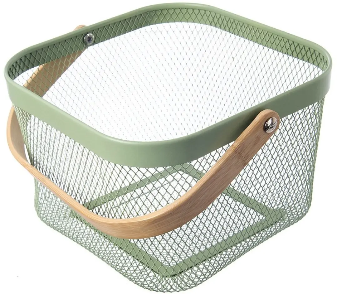 Orion Greenish Serie Metalen Opbergmand - Groen 27x24,5x17,5cm - afbeelding 2 van 6