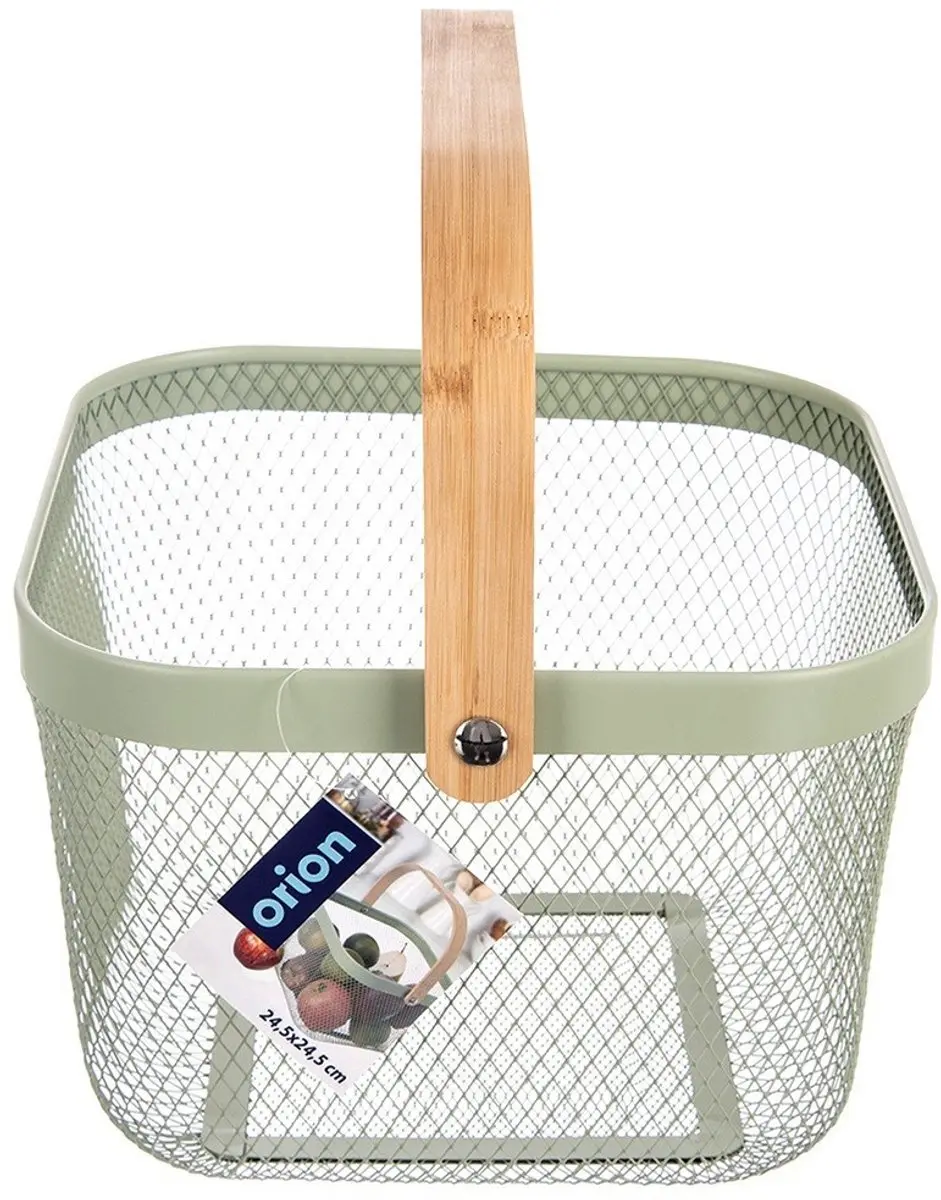 Orion Greenish Serie Metalen Opbergmand - Groen 27x24,5x17,5cm - afbeelding 3 van 6