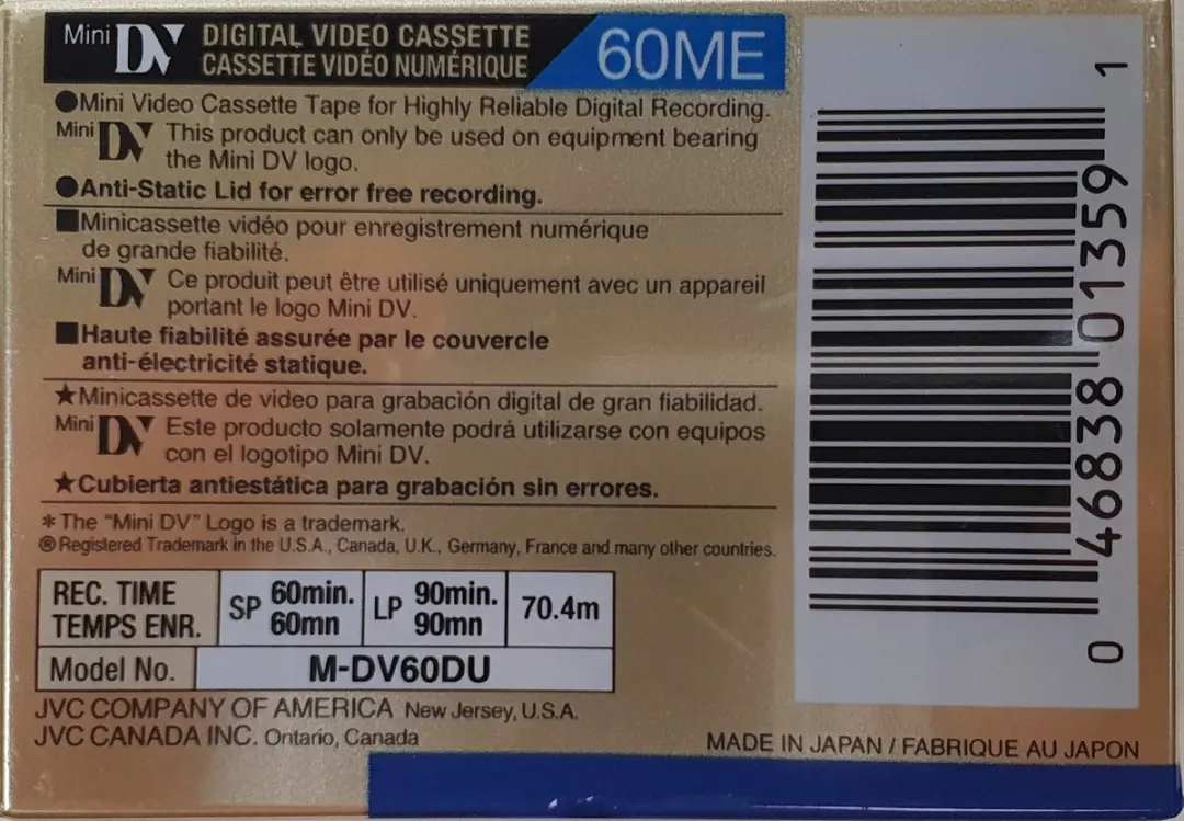 JVC Mini DV Bandje 60min/90min LP