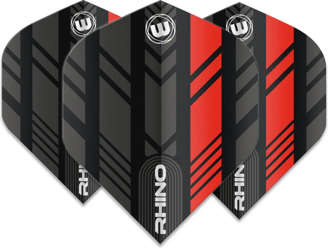 Winmau Rhino Extra Thick Dartvleugels - 3 Stuks - Rood/Zwart