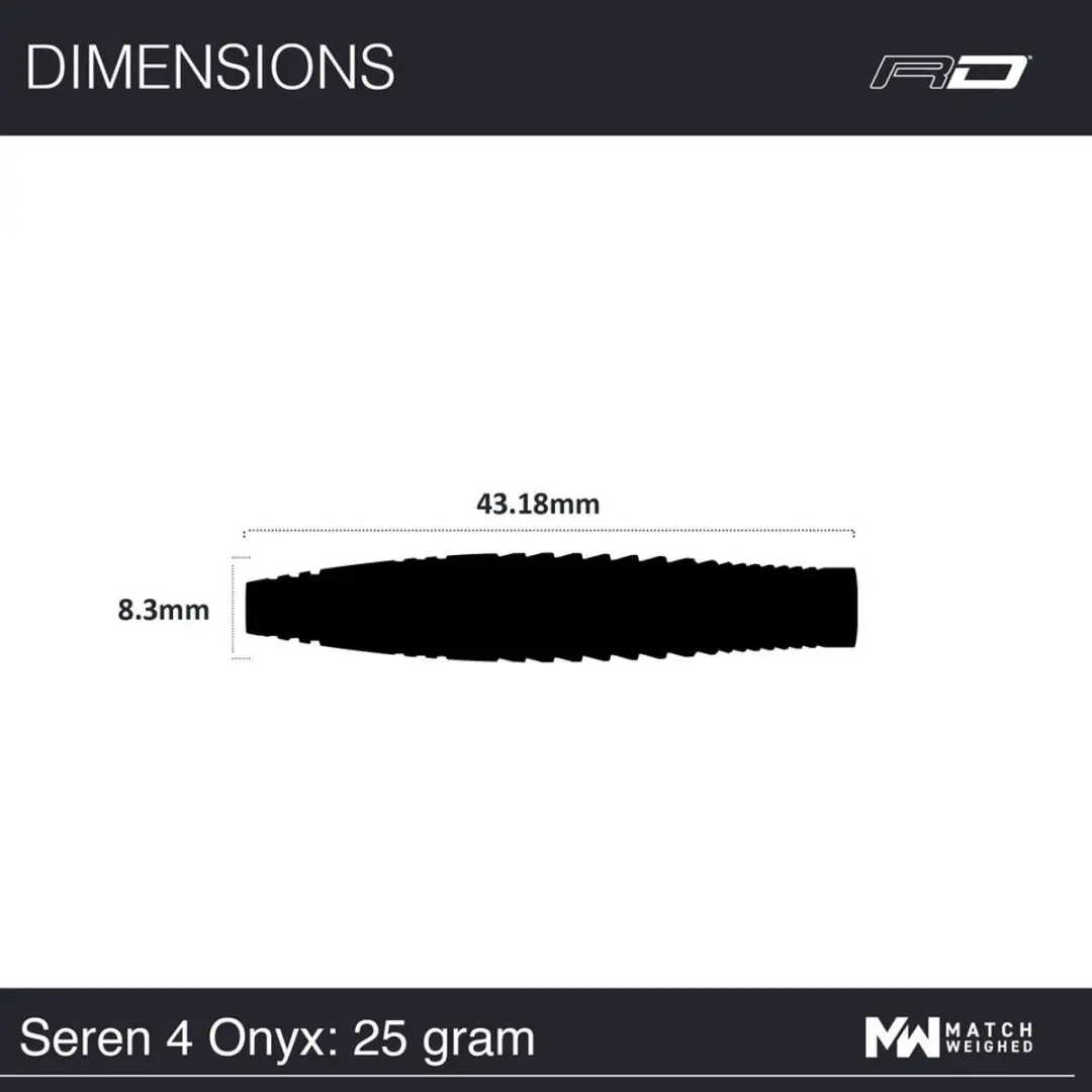 Red Dragon Seren Onyx 4 Dartpijlen - 3 Stuks