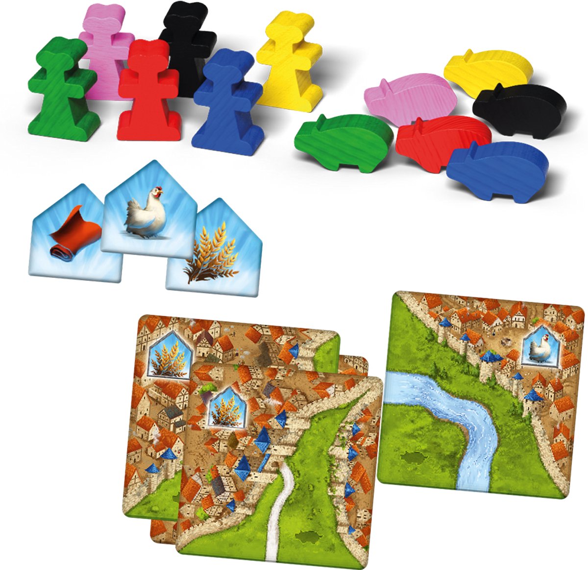 999 Games - Carcassonne: Kooplieden & Bouwmeesters - Uitbreiding 2 - Nieuwe Versie - NL -EN