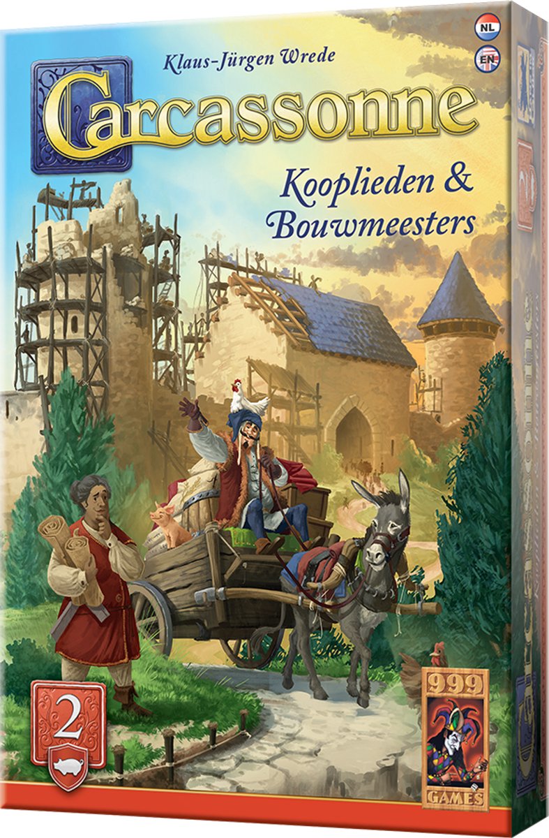 999 Games - Carcassonne: Kooplieden & Bouwmeesters - Uitbreiding 2 - Nieuwe Versie - NL -EN