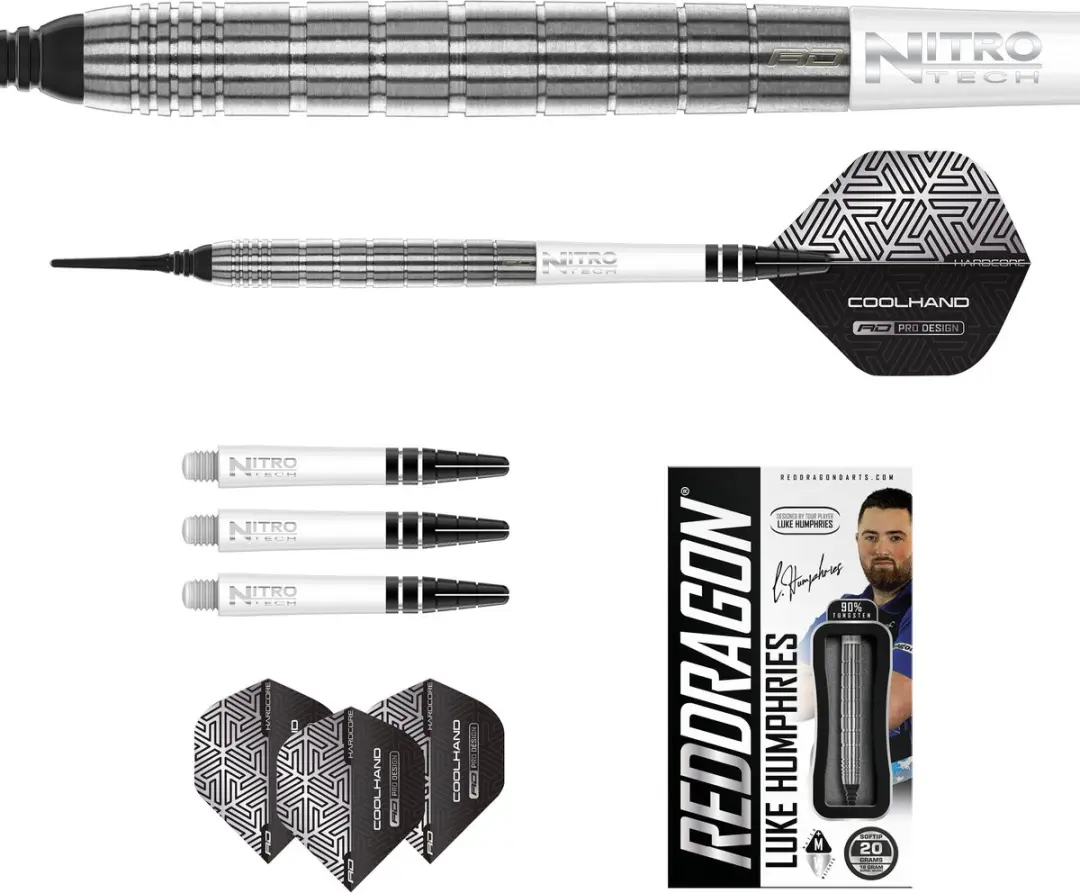 Red Dragon Luke Humphries TX1 90% Darts - 3 Stuks - Zilver