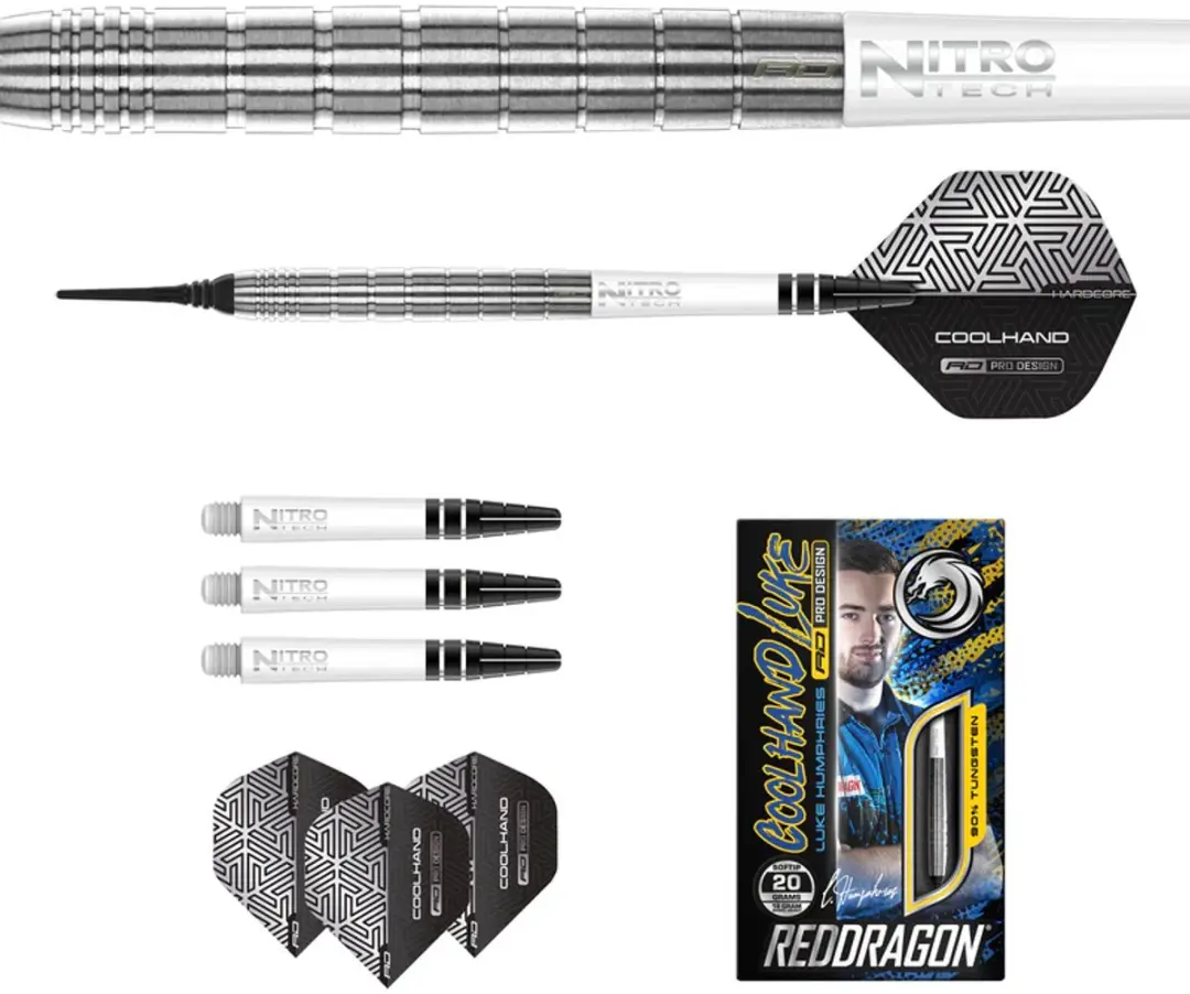 Red Dragon Luke Humphries TX1 90% Darts - 3 Stuks - Zilver
