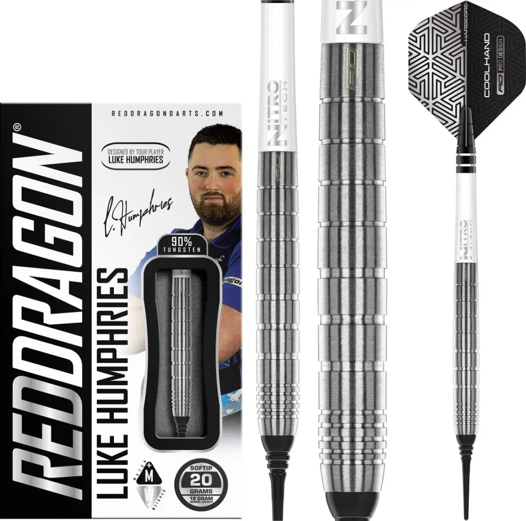 Red Dragon Luke Humphries TX1 90% Darts - 3 Stuks - Zilver
