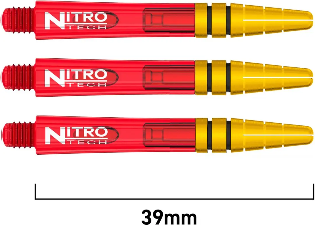 Red Dragon Nitrotech TC801 Dart Shafts - 3 Stuks - Rood/Goud