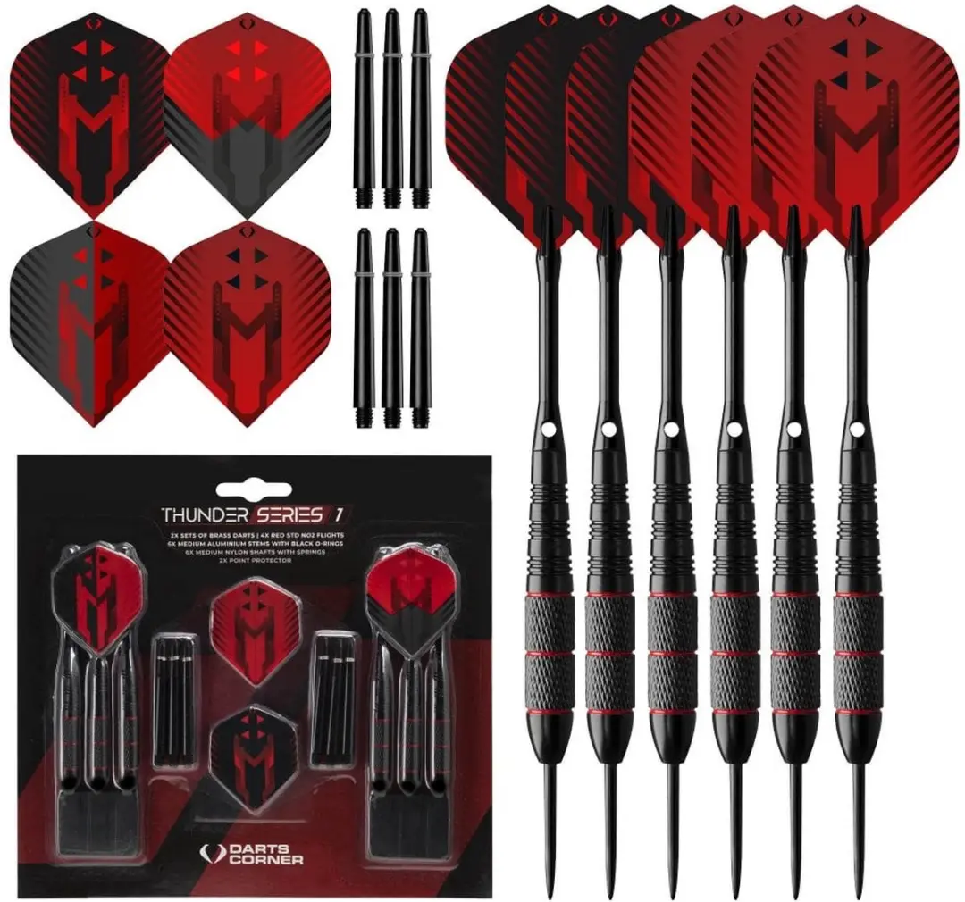 Dartscorner Astrofire Knurled Steel Tip Darts 22g - 3 Stuks - Rood