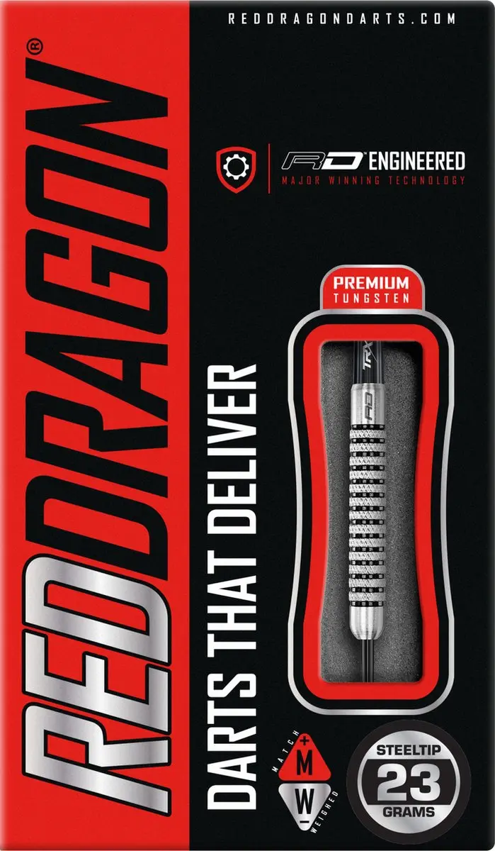 Red Dragon Fury 2 80% Dartpijlen - 3 Stuks - Zilver/Zwart