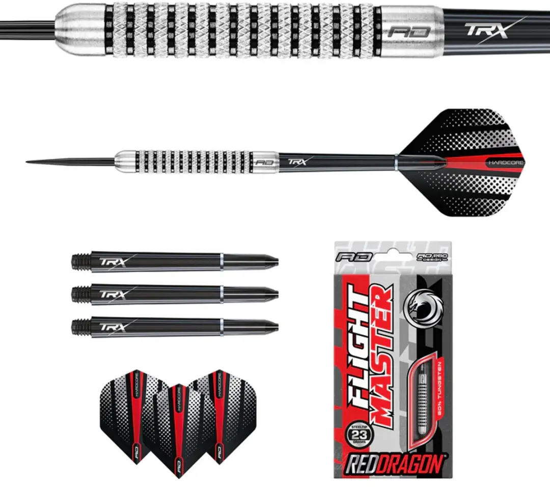 Red Dragon Fury 2 80% Dartpijlen - 3 Stuks - Zilver/Zwart - afbeelding 6 van 6