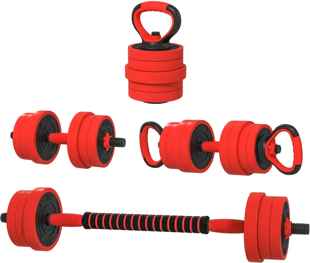 ECTEATOY 4-in-1 Halterset 20kg - Rood