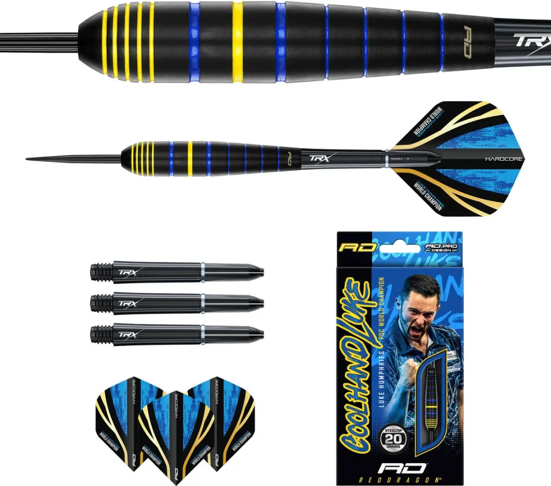 Red Dragon Luke Humphries World Champion Brass Darts - 3 Stuks