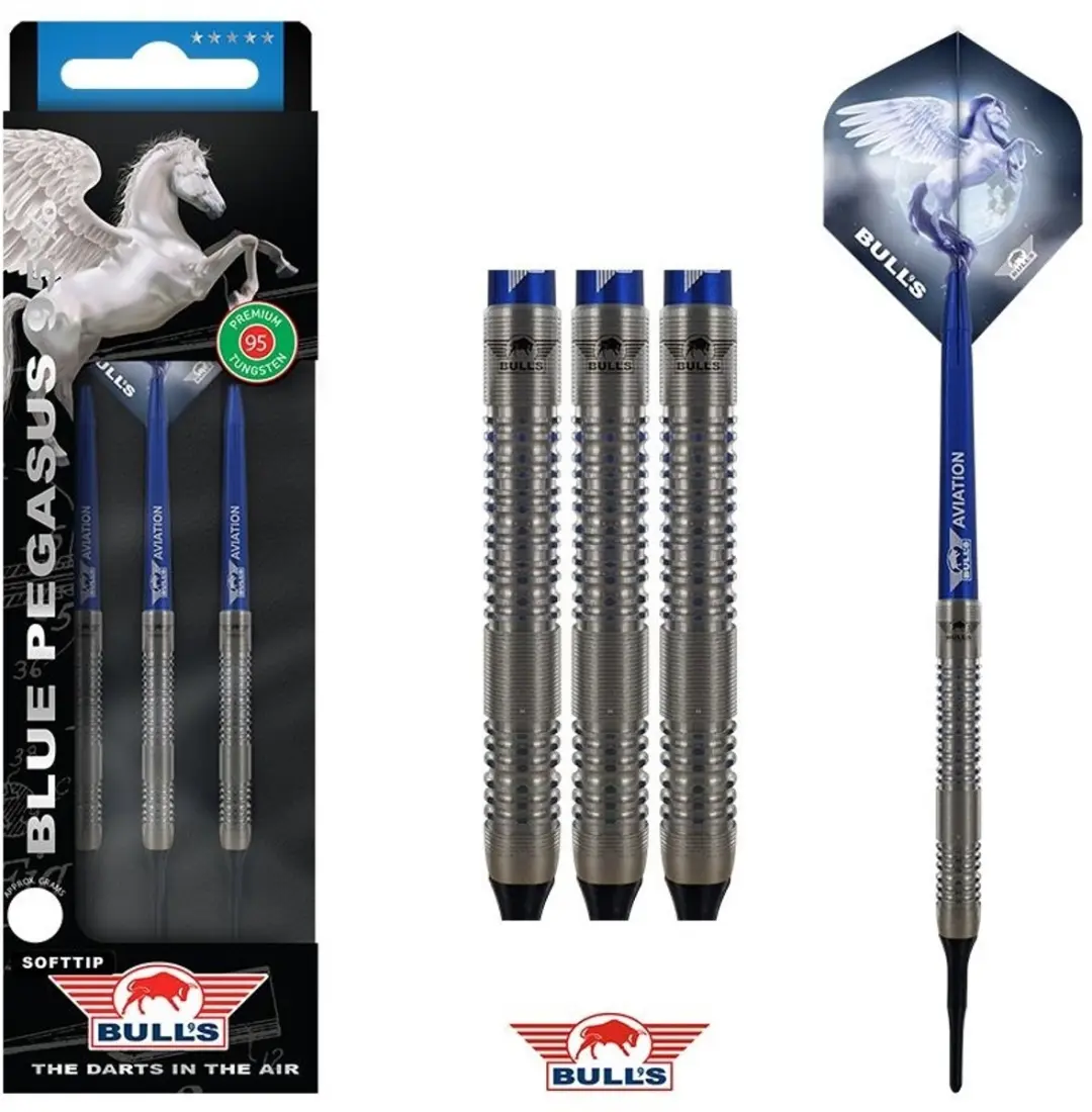Bull's Blue Pegasus B Softtip Dartpijlen 20g - 3 Stuks - afbeelding 6 van 6