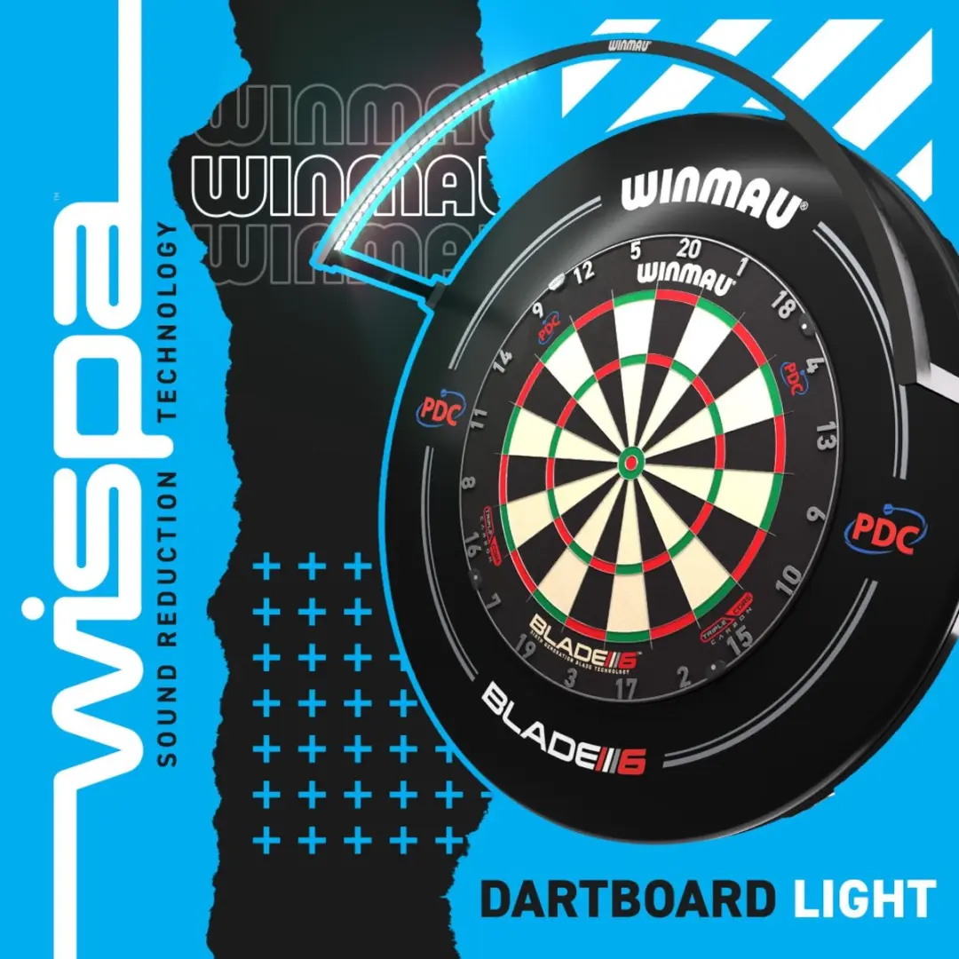 Winmau Wispa Dartbordverlichting - Zwart/Wit