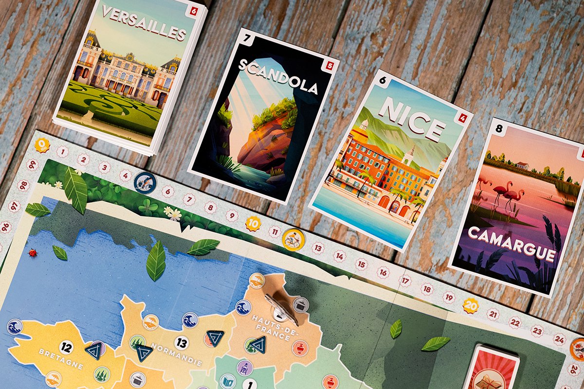 999 Games - Postcards - Strategisch Bordspel - Met een solo variant - Hop! Op de fiets spel!
