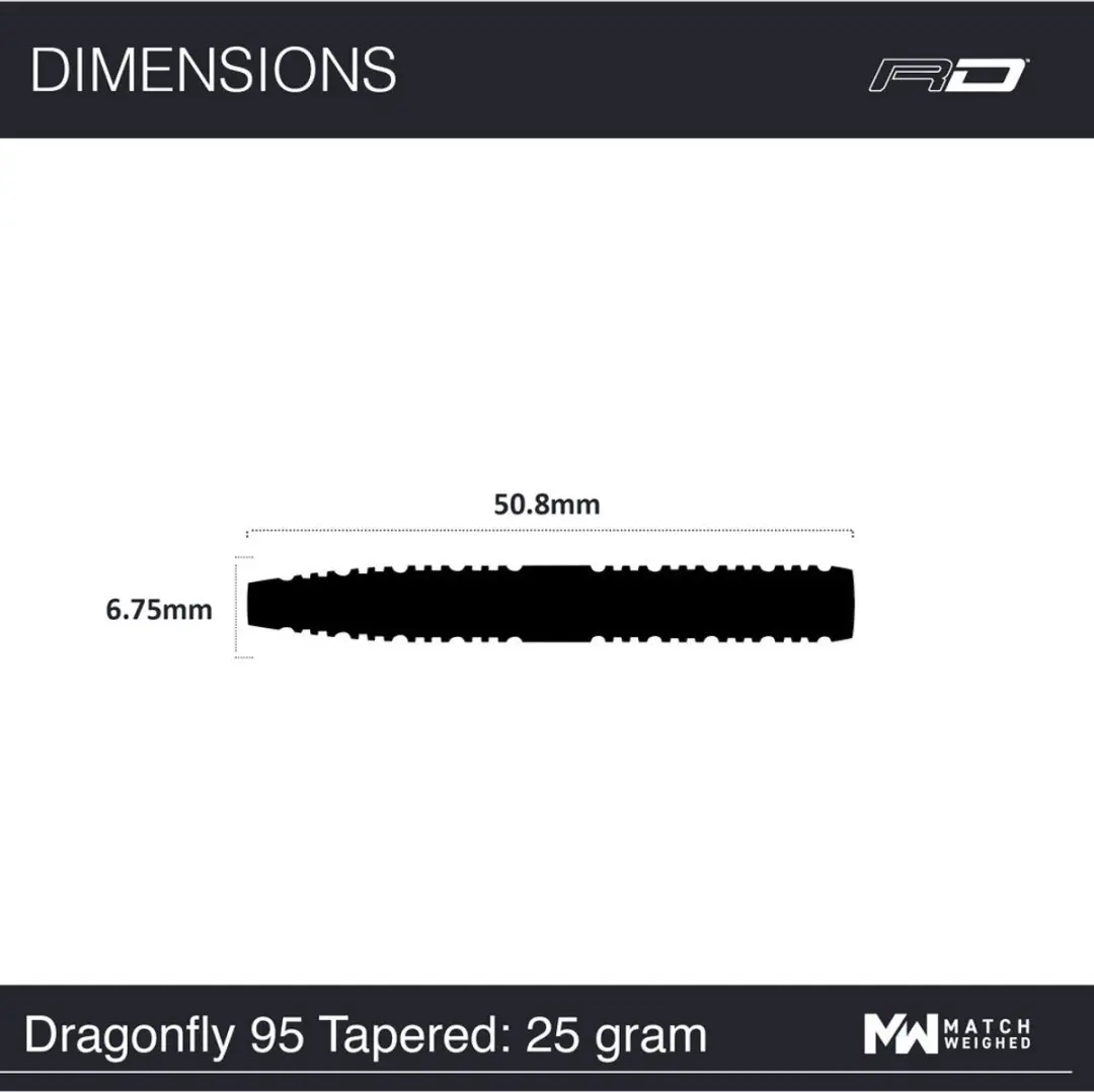 Red Dragon Dragonfly Black Tapered Dartpijlen 3 Stuks