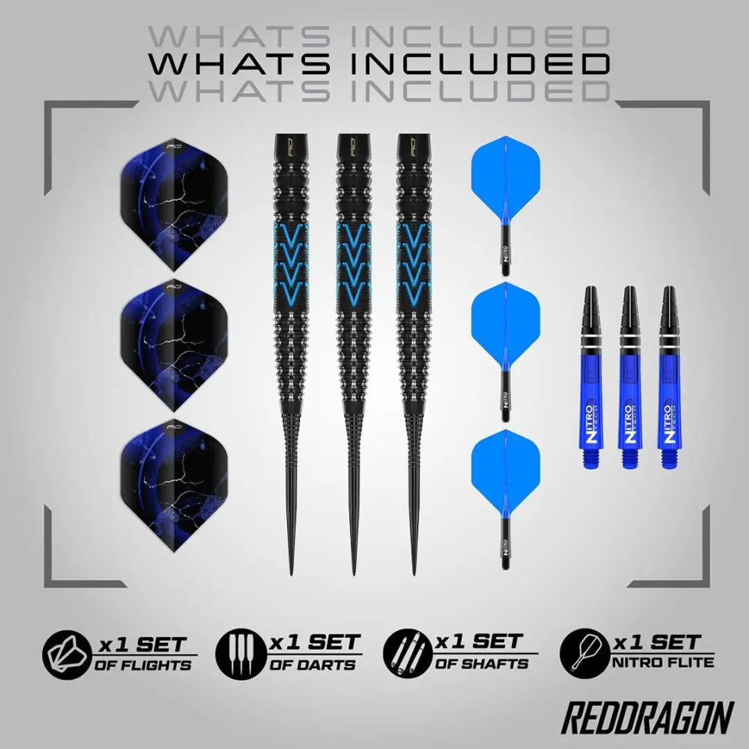 Red Dragon Amp Tapered Dartpijlen 3 Stuks - Blauw/Zwart