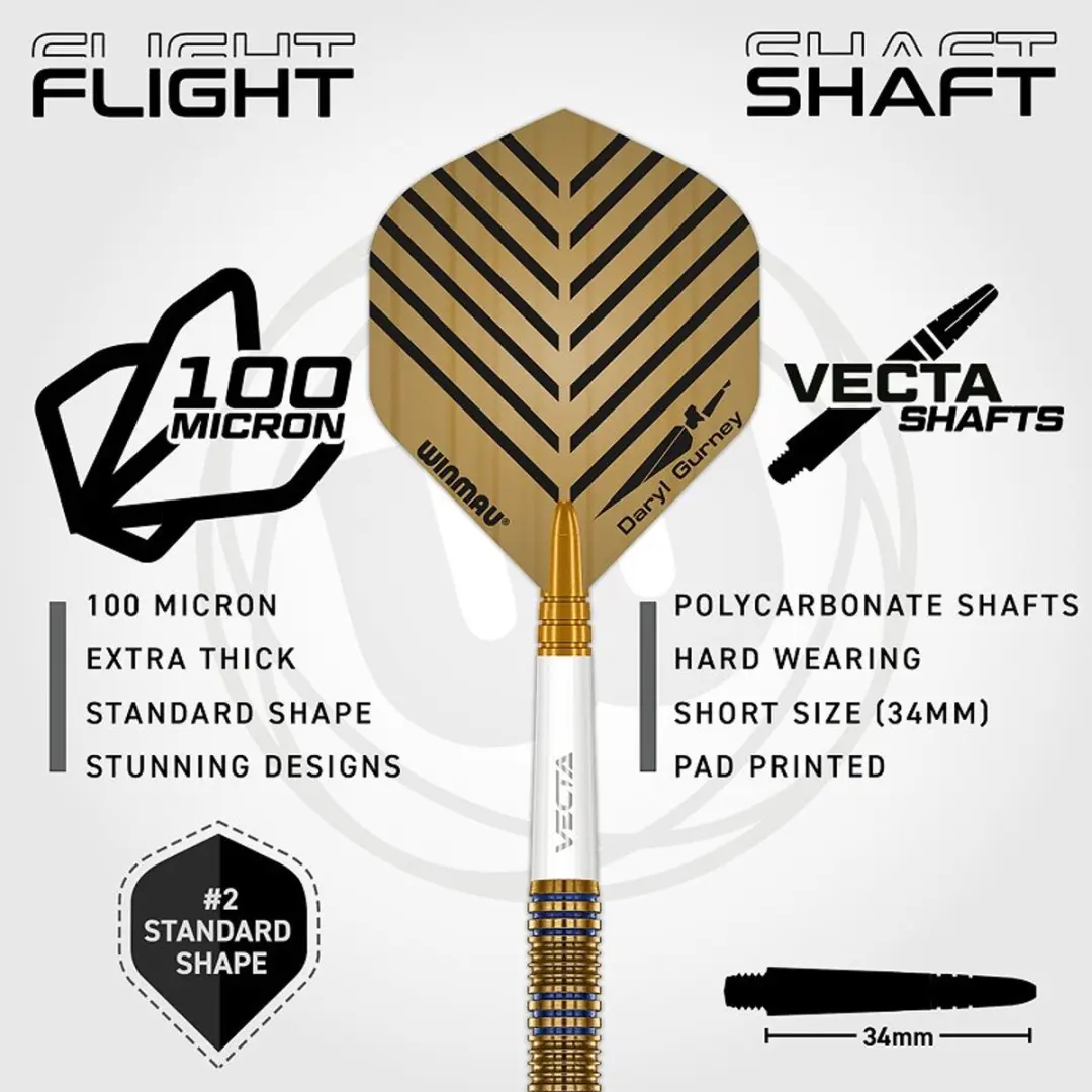 Winmau Daryl Gurney Signature Edition Dartpijlen - 3 Stuks