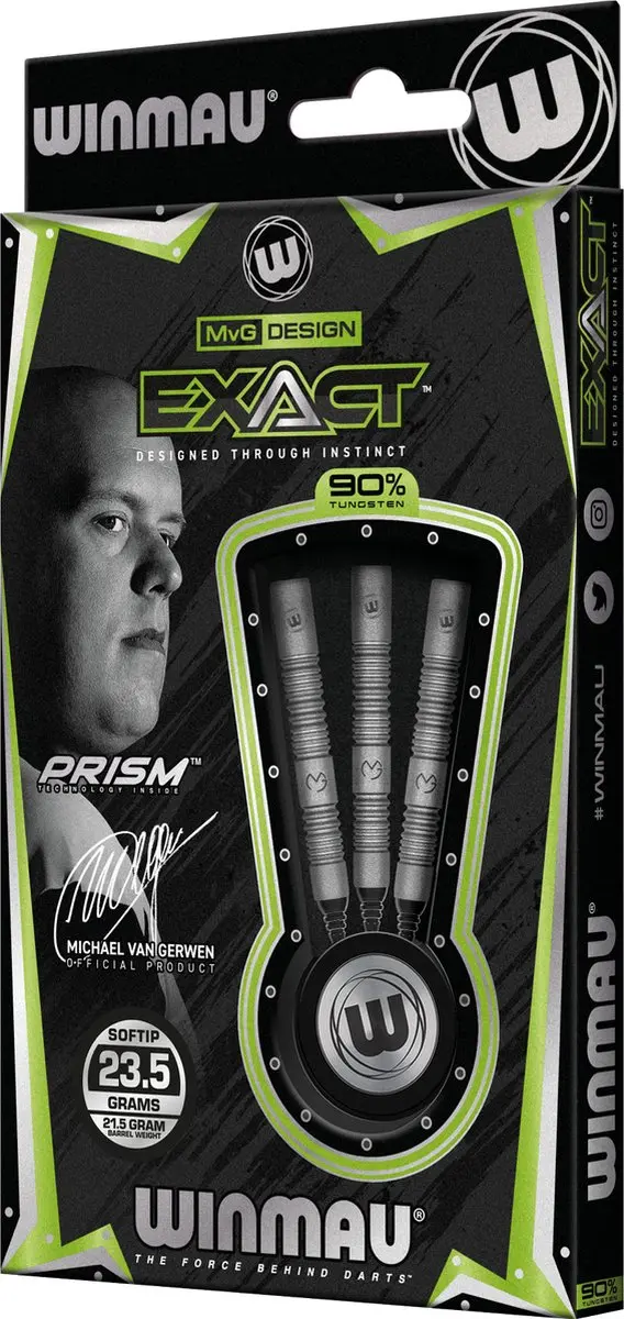 Winmau Michael van Gerwen Exact 90% Soft Tip Darts - 3 Stuks