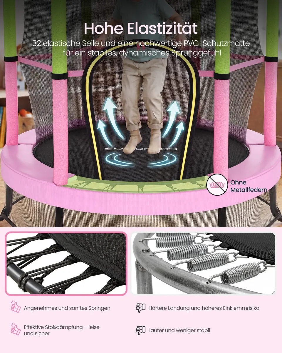 Songmics Kindertrampoline 174cm - Roze