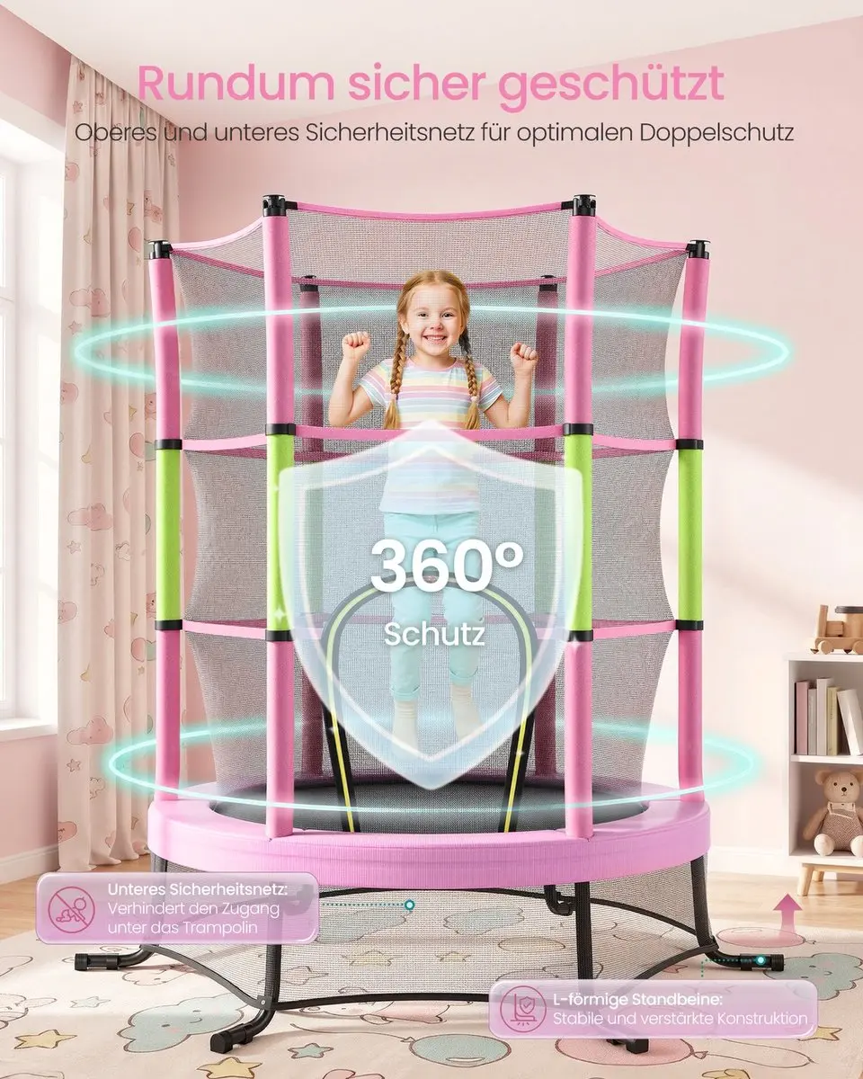 Songmics Kindertrampoline 174cm - Roze