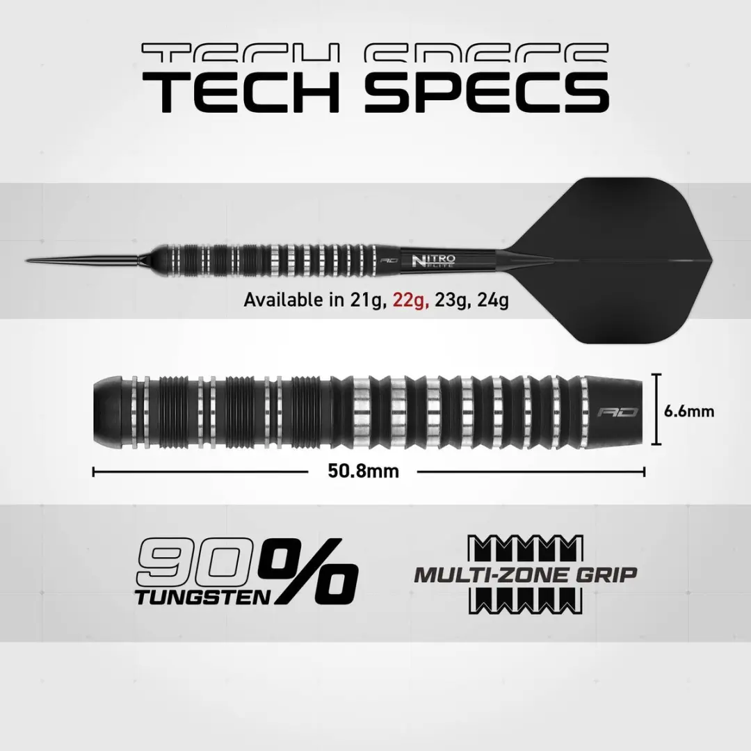 Red Dragon Sable Black Parallel Switch Point Dartpijlen - 3 Stuks