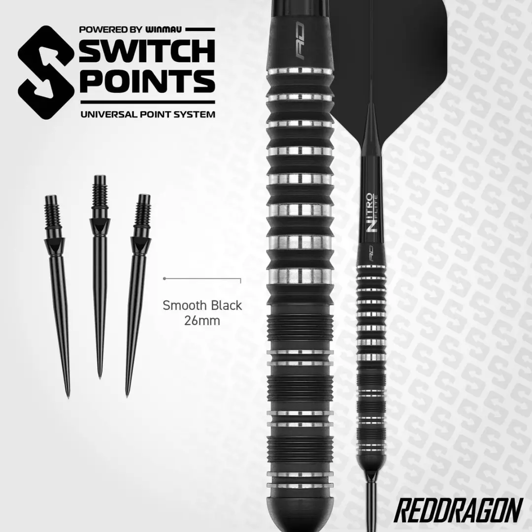 Red Dragon Sable Black Parallel Switch Point Dartpijlen - 3 Stuks