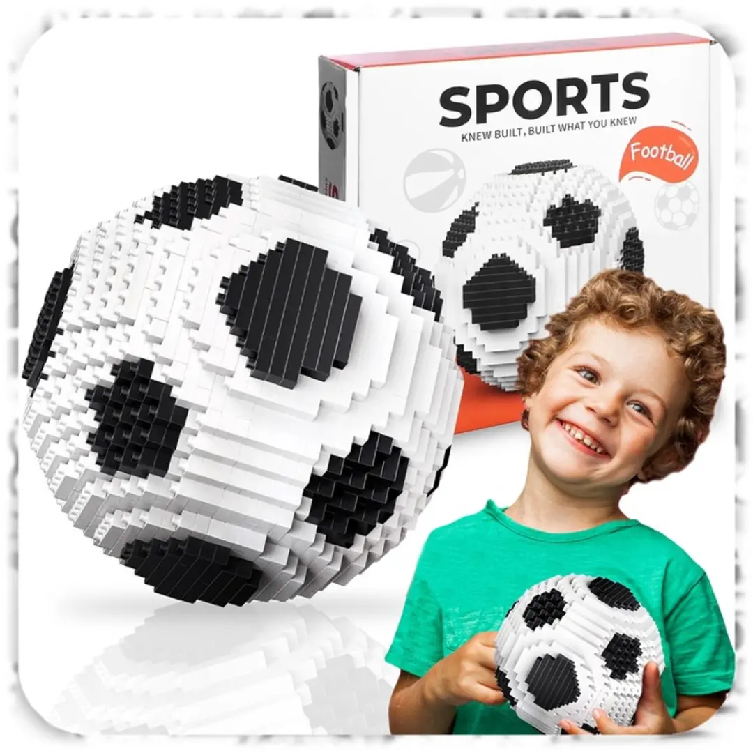 Pixel Markless 3D Voetbalbouwstenenset - 800 Stuks - afbeelding 4 van 4
