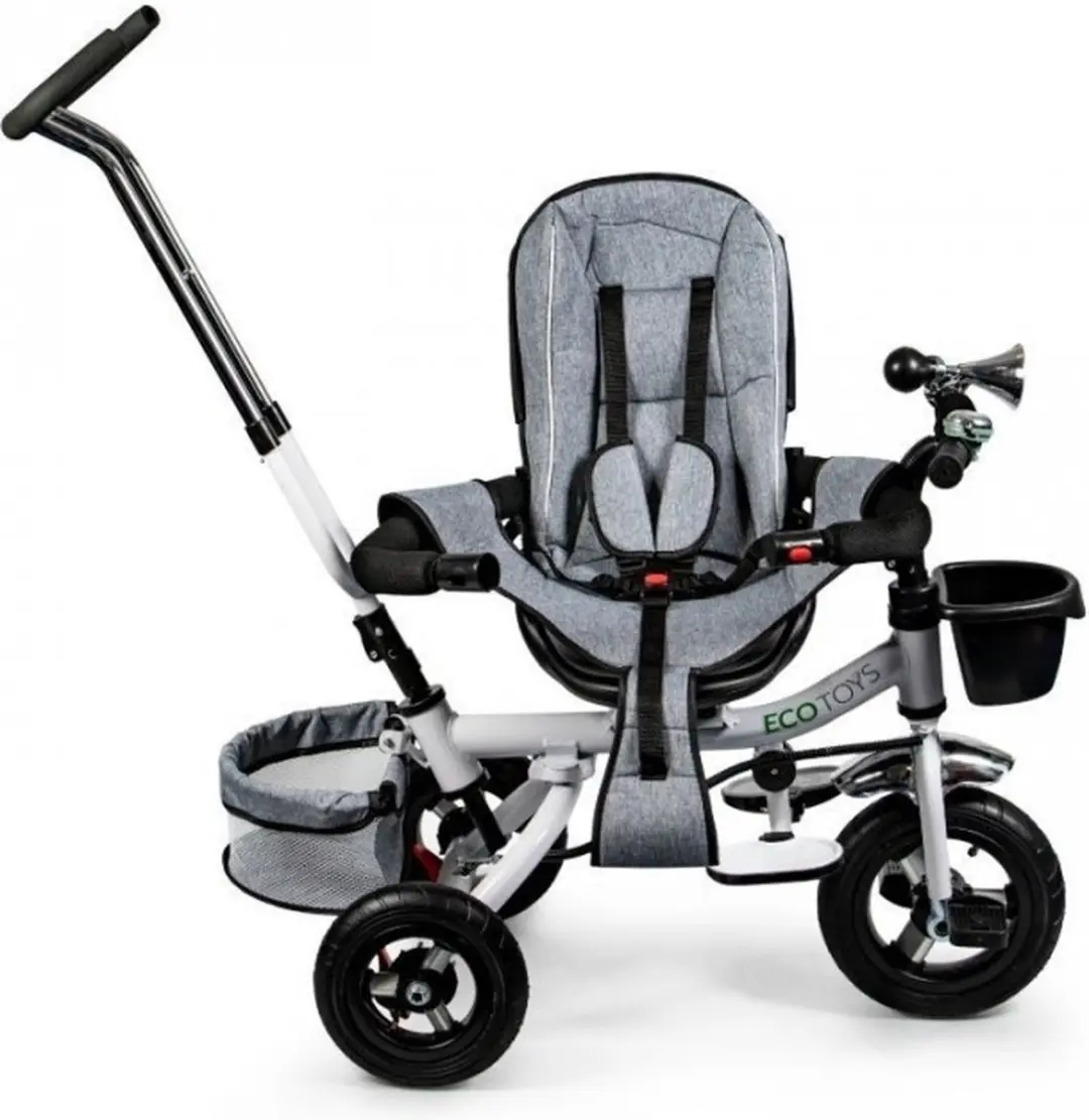 ECOTOYS Duw-wagen Loopfiets Multifunctionele Driewieler - Grijs