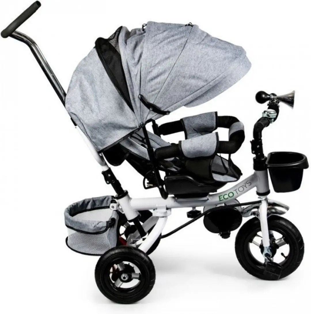 ECOTOYS Duw-wagen Loopfiets Multifunctionele Driewieler - Grijs