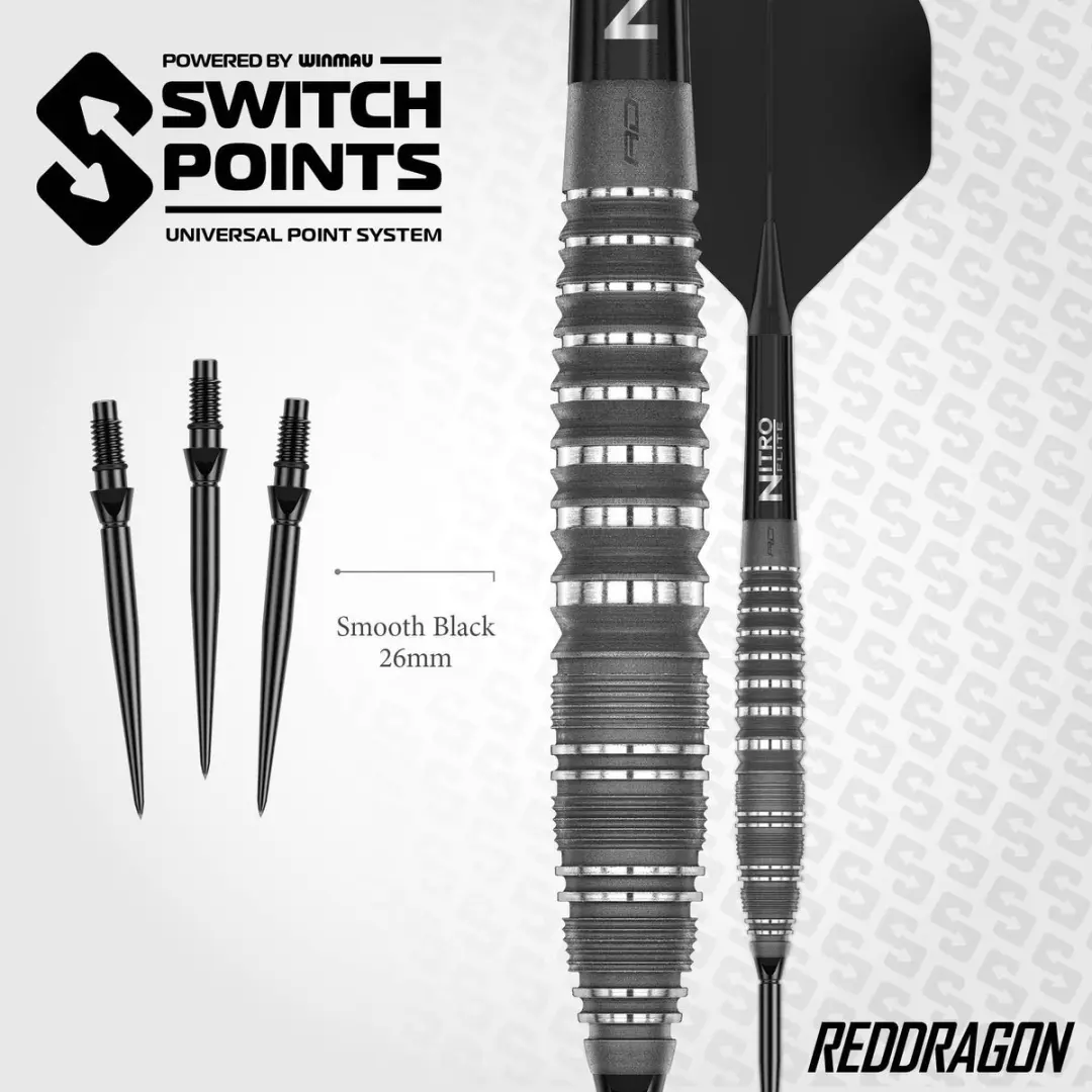 Red Dragon Sable Grey Torpedo Switch Point Dartpijlen - 3 Stuks