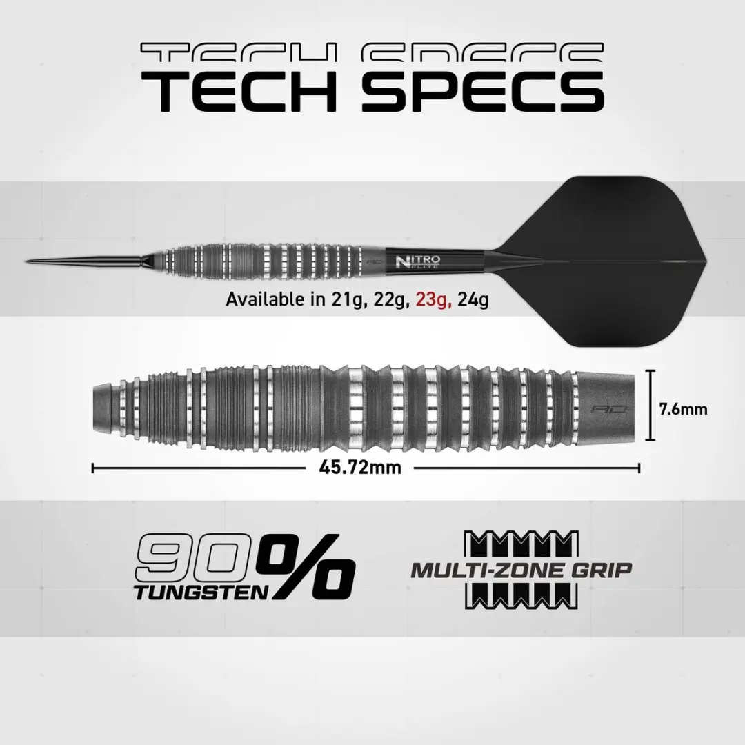 Red Dragon Sable Grey Torpedo Switch Point Dartpijlen - 3 Stuks