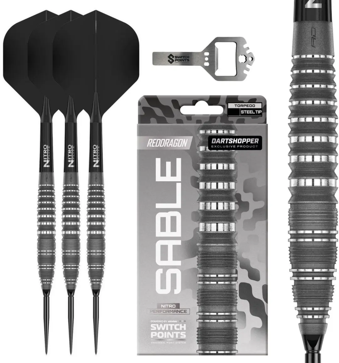 Red Dragon Sable Grey Torpedo Switch Point Dartpijlen