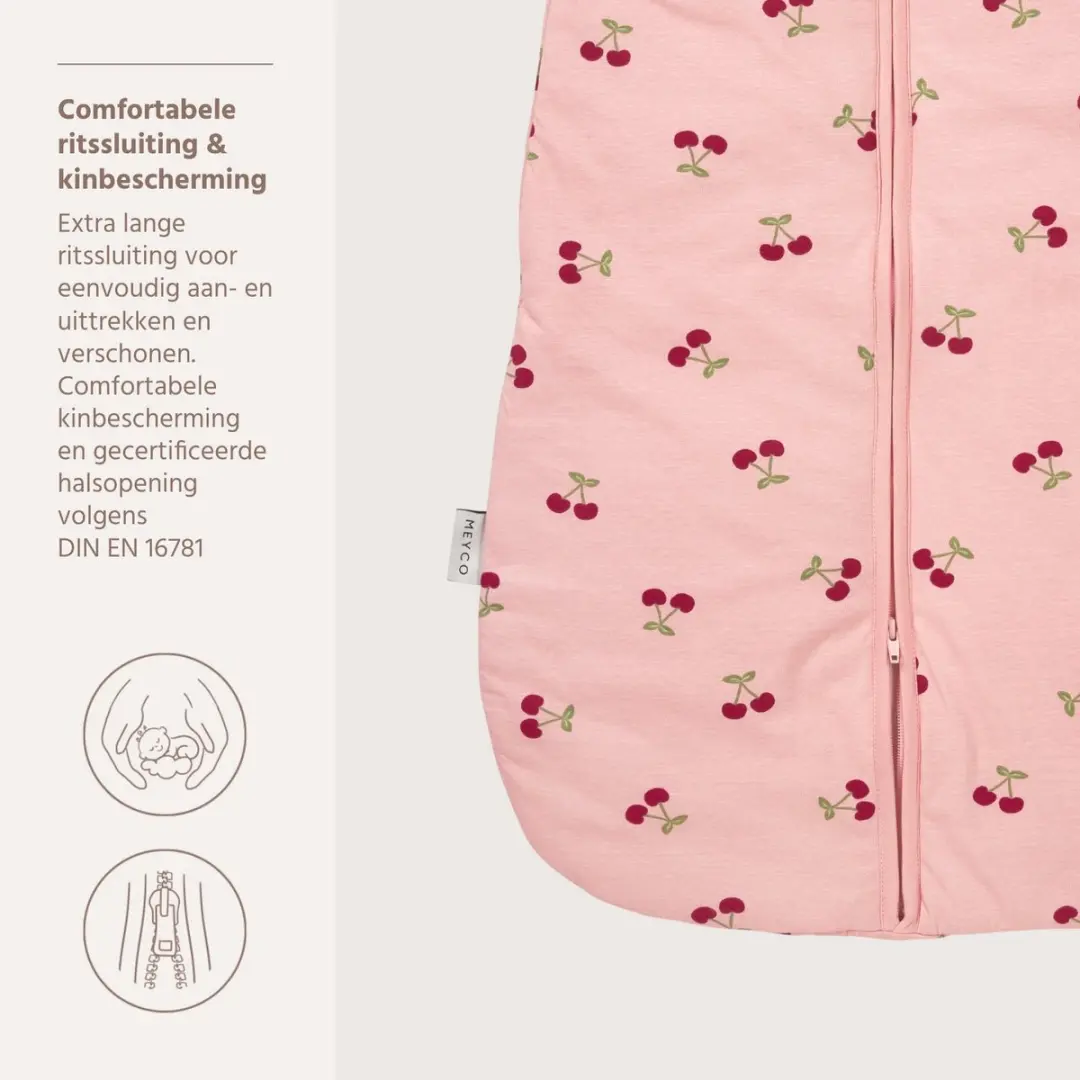 Meyco Baby Cherry Baby Slaapzak - Soft Rose - 70cm - 2.5 TOG
