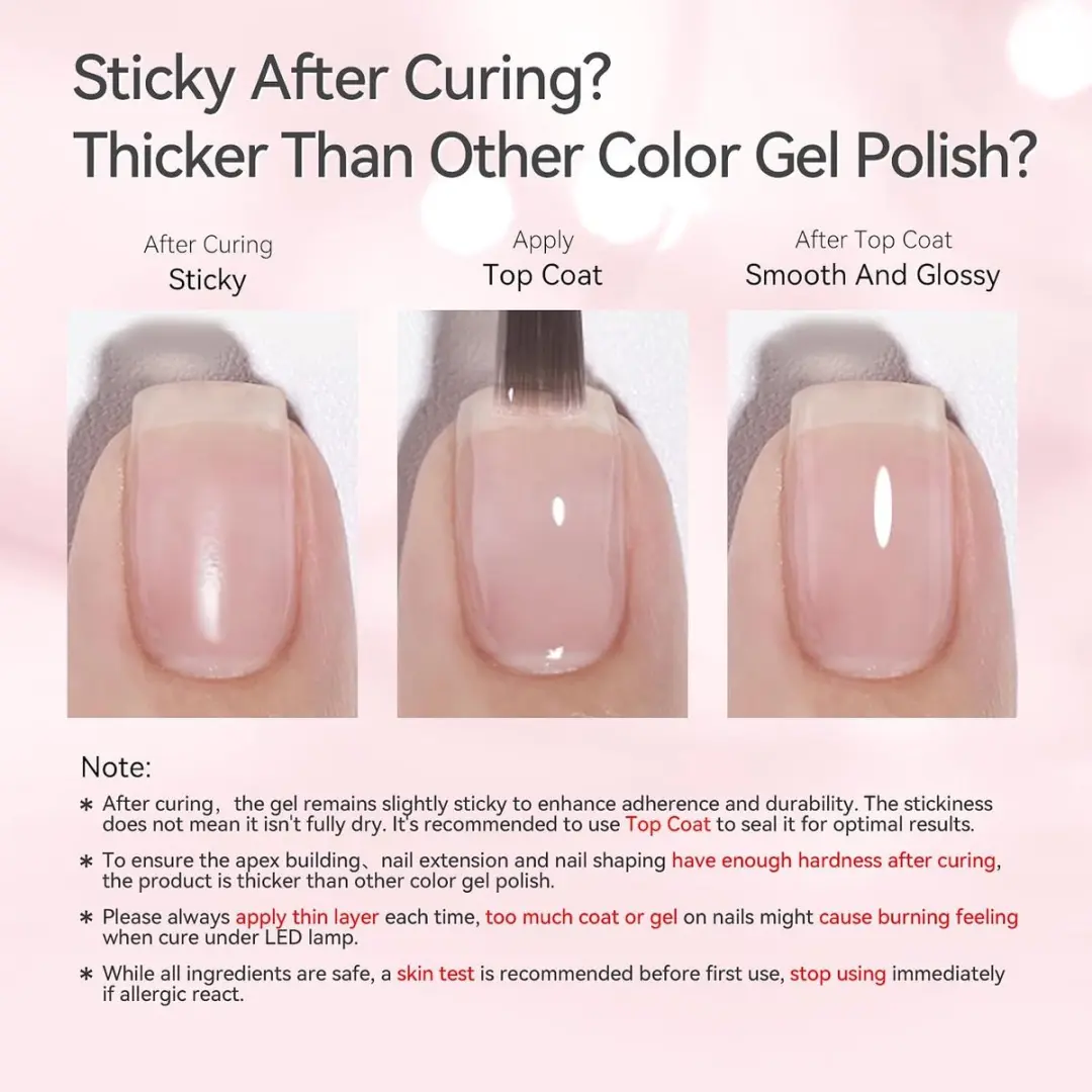 Born Pretty Milky Jelly Rose Nude Builder Nail Gel - 6 Kleuren
