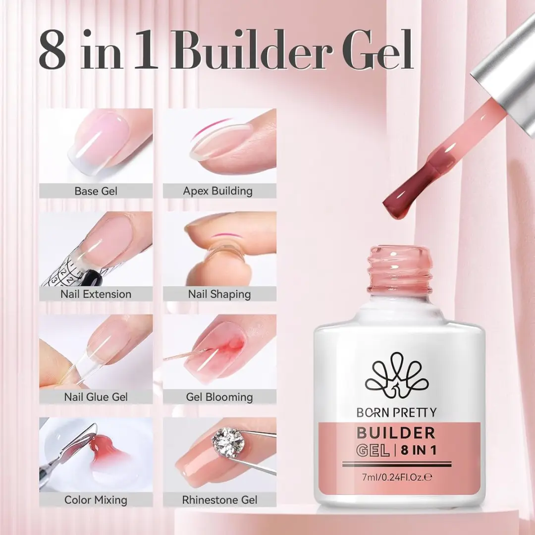 Born Pretty Milky Jelly Rose Nude Builder Nail Gel - 6 Kleuren
