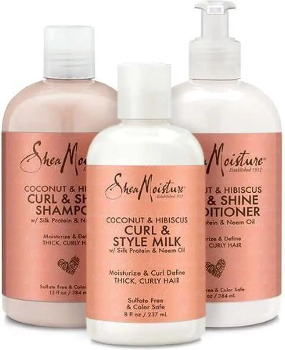 Shea Moisture Coconut Hibiscus Krullend Haar Set - 3x 237ml