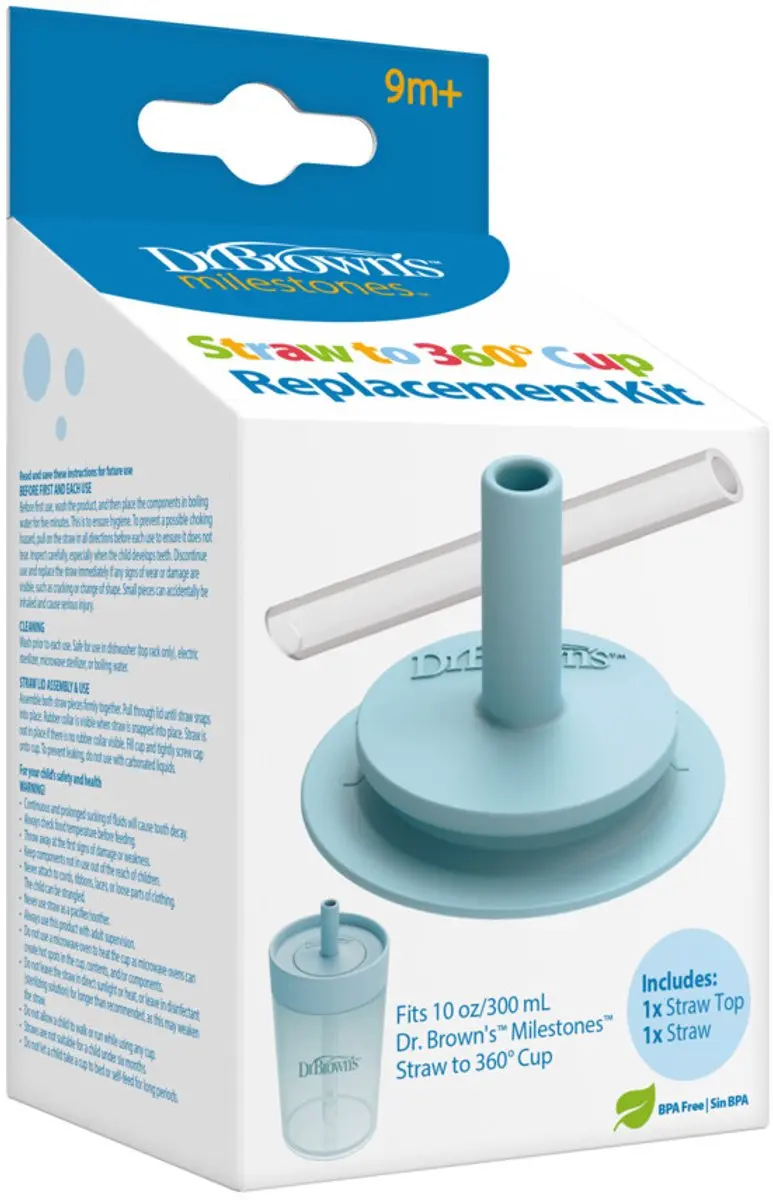 Dr. Brown's Straw to 360° Cup Vervangingskit - Blauw