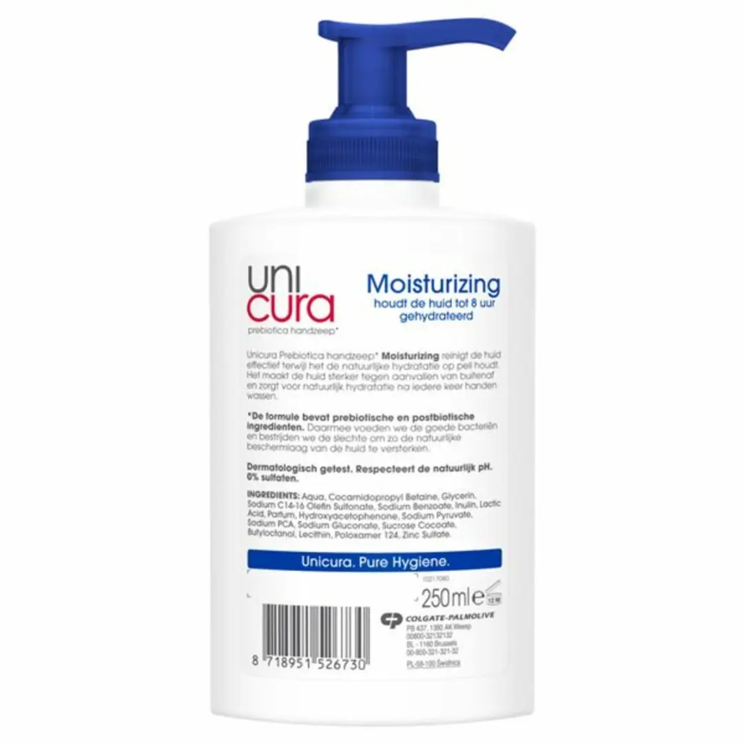 Unicura Moisturizing Handzeep Prebiotica 250ml - afbeelding 5 van 6