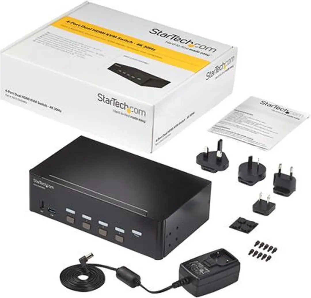 Startech SV431DHD4KU HDMI KVM Switch - 4 Poorten - 4K 30Hz - Wit